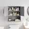 Flash Furniture Vega Wall Mounted Bathroom Medicine Cabinet Storage Organizer w/Two Magnetic Closure Doors FS-VEGA-BATH-5-GY-GG - alternate 3